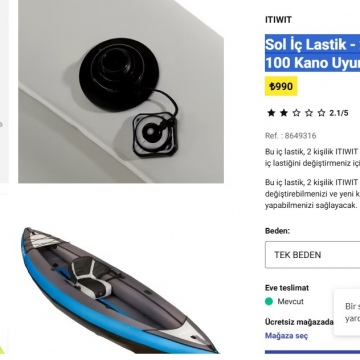 Sol İç Lastik - 2 Kişilik Itiwit 100 Kano Uyumlu
