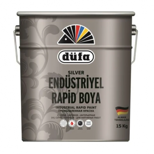 Düfa Rapid Endüstriyel Boya Metalik Gri 15 kg Beyaz Renk