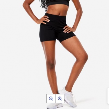 Kadın Siyah Slim Spor Şortu 500 - Fitness 2454982